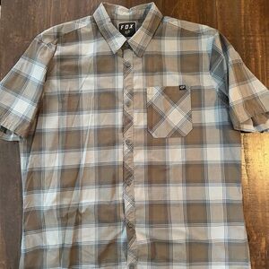Fox Blue & Brown Plaid Button Down Shirt - XL
